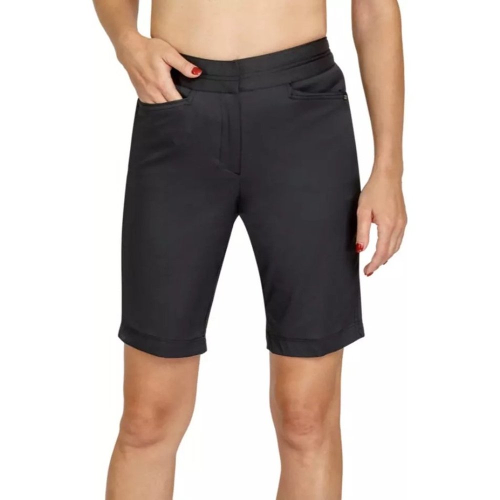 Womens Tail Side Insert 11" Golf Shorts Size 4 Black Bermuda UPF 50 Pull On NEW